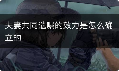 夫妻共同遗嘱的效力是怎么确立的