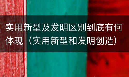 实用新型及发明区别到底有何体现（实用新型和发明创造）