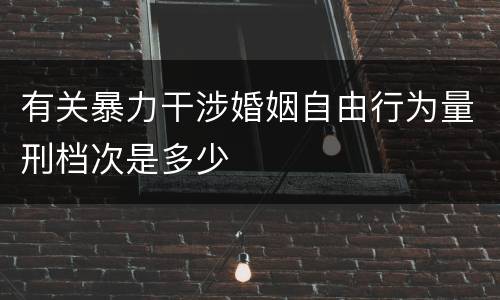 有关暴力干涉婚姻自由行为量刑档次是多少