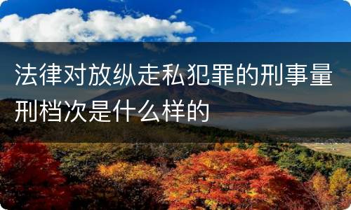 法律对放纵走私犯罪的刑事量刑档次是什么样的