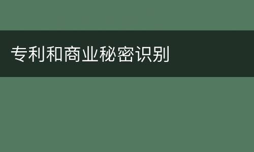 专利和商业秘密识别