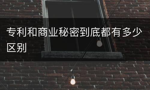 专利和商业秘密到底都有多少区别