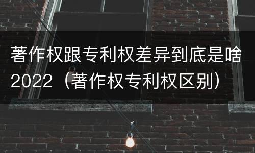著作权跟专利权差异到底是啥2022（著作权专利权区别）