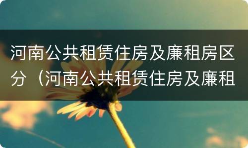 河南公共租赁住房及廉租房区分（河南公共租赁住房及廉租房区分图）