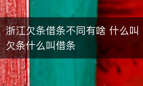 浙江欠条借条不同有啥 什么叫欠条什么叫借条