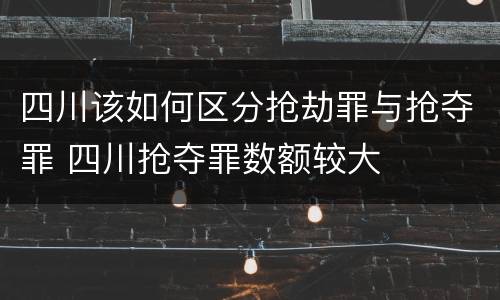 四川该如何区分抢劫罪与抢夺罪 四川抢夺罪数额较大