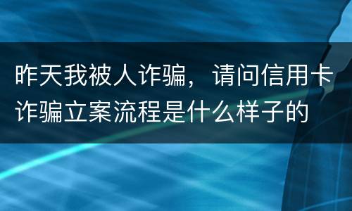 昨天我被人诈骗，请问信用卡诈骗立案流程是什么样子的