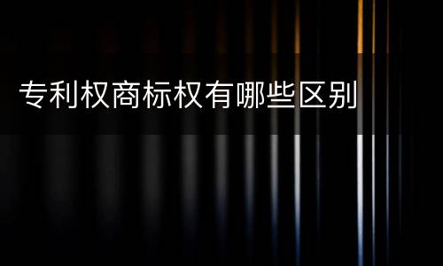 专利权商标权有哪些区别