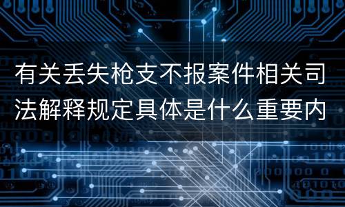 有关丢失枪支不报案件相关司法解释规定具体是什么重要内容