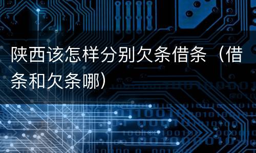 陕西该怎样分别欠条借条（借条和欠条哪）