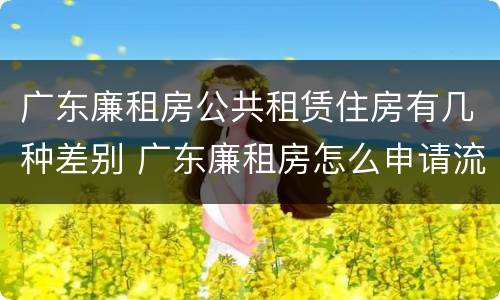 广东廉租房公共租赁住房有几种差别 广东廉租房怎么申请流程