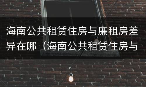 海南公共租赁住房与廉租房差异在哪（海南公共租赁住房与廉租房差异在哪些地方）