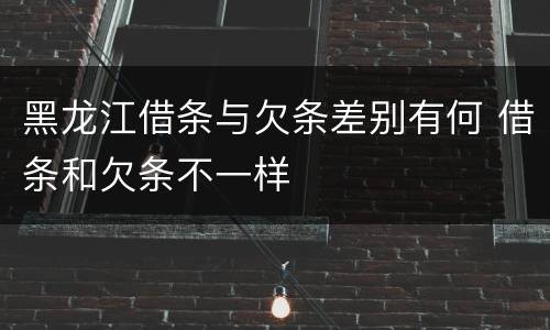 黑龙江借条与欠条差别有何 借条和欠条不一样