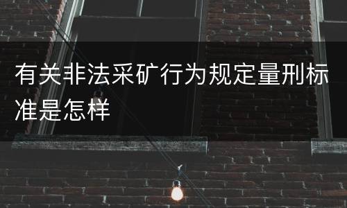 有关非法采矿行为规定量刑标准是怎样