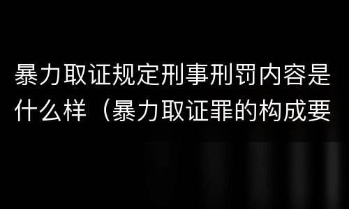 暴力取证规定刑事刑罚内容是什么样（暴力取证罪的构成要件）