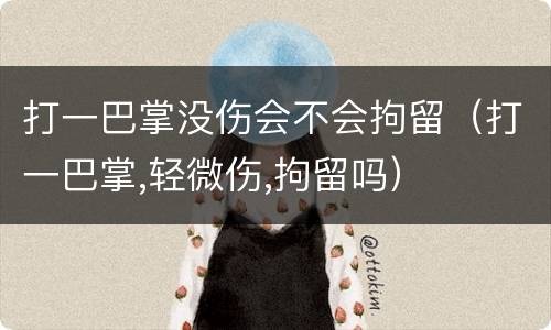 打一巴掌没伤会不会拘留（打一巴掌,轻微伤,拘留吗）