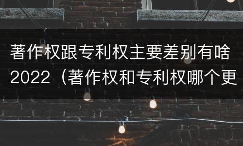 著作权跟专利权主要差别有啥2022（著作权和专利权哪个更重要）