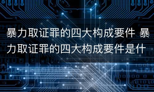 暴力取证罪的四大构成要件 暴力取证罪的四大构成要件是什么