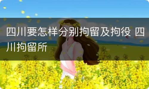 四川要怎样分别拘留及拘役 四川拘留所