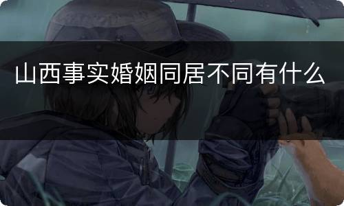 山西事实婚姻同居不同有什么