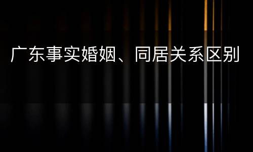 广东事实婚姻、同居关系区别