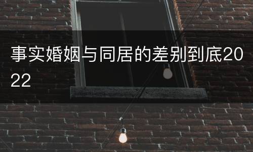 事实婚姻与同居的差别到底2022