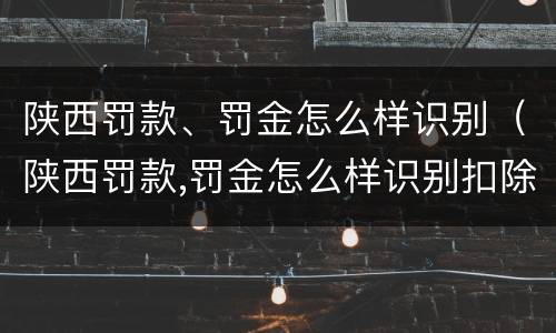 陕西罚款、罚金怎么样识别（陕西罚款,罚金怎么样识别扣除）