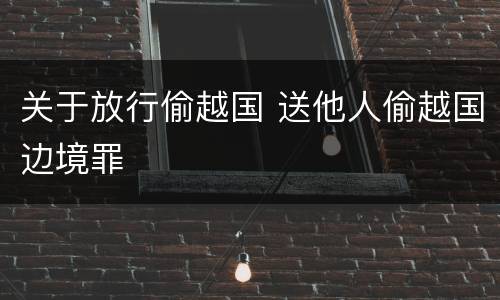 关于放行偷越国 送他人偷越国边境罪