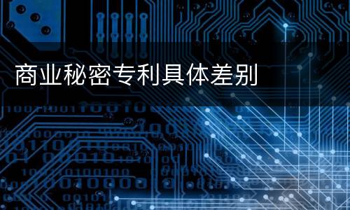 商业秘密专利具体差别