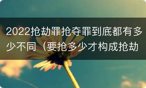 2022抢劫罪抢夺罪到底都有多少不同（要抢多少才构成抢劫罪）
