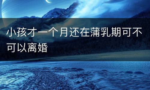 小孩才一个月还在蒲乳期可不可以离婚