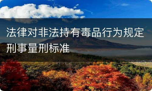 法律对非法持有毒品行为规定刑事量刑标准
