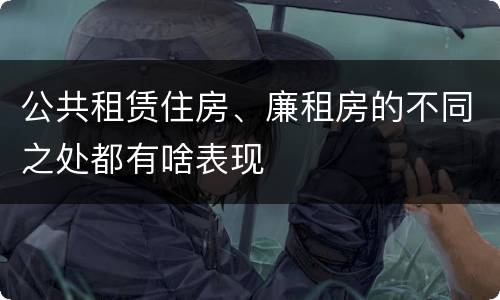 公共租赁住房、廉租房的不同之处都有啥表现