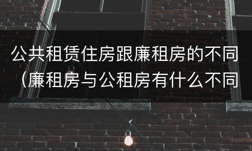 公共租赁住房跟廉租房的不同（廉租房与公租房有什么不同）