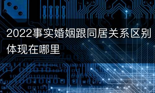 2022事实婚姻跟同居关系区别体现在哪里