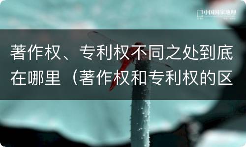 著作权、专利权不同之处到底在哪里（著作权和专利权的区别和联系）