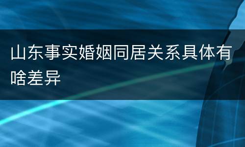 山东事实婚姻同居关系具体有啥差异