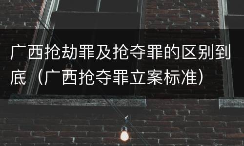 广西抢劫罪及抢夺罪的区别到底（广西抢夺罪立案标准）