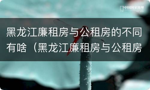 黑龙江廉租房与公租房的不同有啥（黑龙江廉租房与公租房的不同有啥区别）