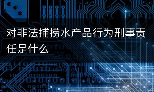对非法捕捞水产品行为刑事责任是什么