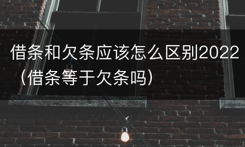 借条和欠条应该怎么区别2022（借条等于欠条吗）