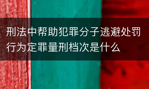刑法中帮助犯罪分子逃避处罚行为定罪量刑档次是什么