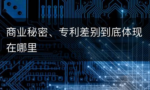商业秘密、专利差别到底体现在哪里