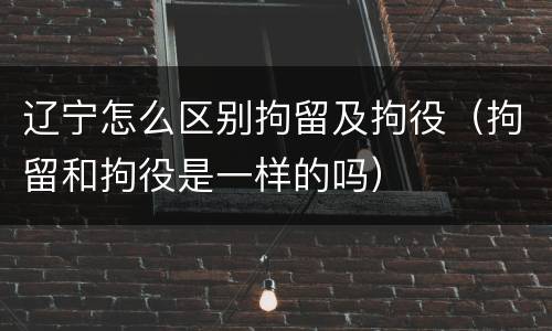辽宁怎么区别拘留及拘役（拘留和拘役是一样的吗）