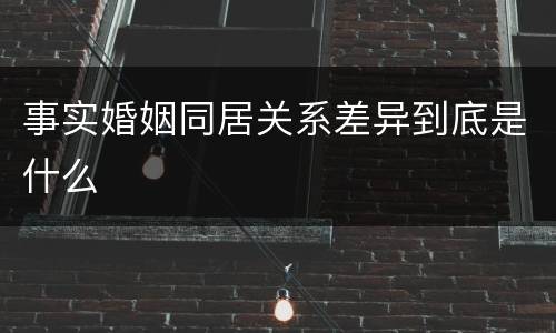 事实婚姻同居关系差异到底是什么