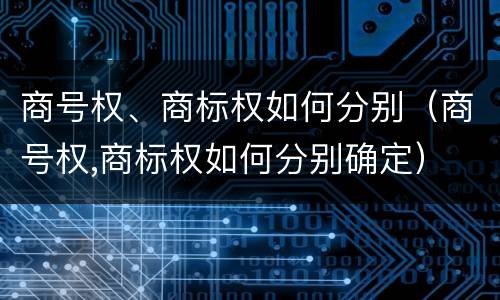 商号权、商标权如何分别（商号权,商标权如何分别确定）