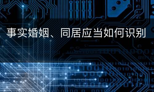 事实婚姻、同居应当如何识别