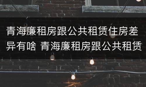 青海廉租房跟公共租赁住房差异有啥 青海廉租房跟公共租赁住房差异有啥影响