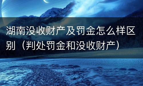 湖南没收财产及罚金怎么样区别（判处罚金和没收财产）