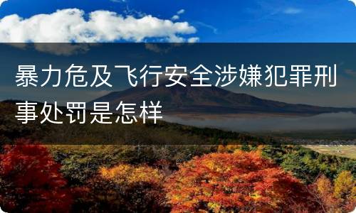 暴力危及飞行安全涉嫌犯罪刑事处罚是怎样